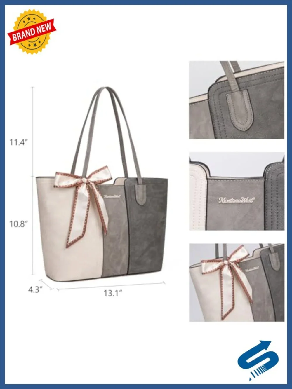 Faux Leather Top Handle Satchel Tote with Scarf